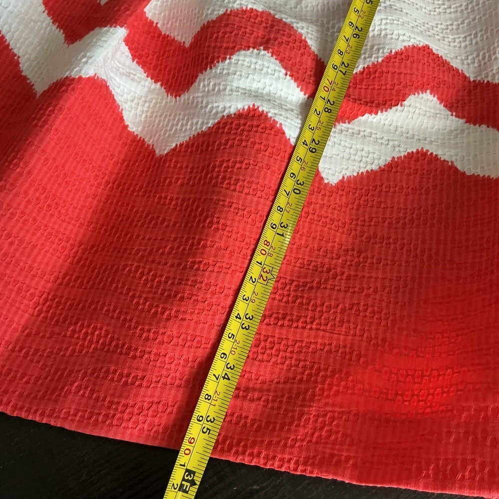 The Limited Coral White Chevron Dress Size 4 Fit & Flare D23 - Picture 8 of 10